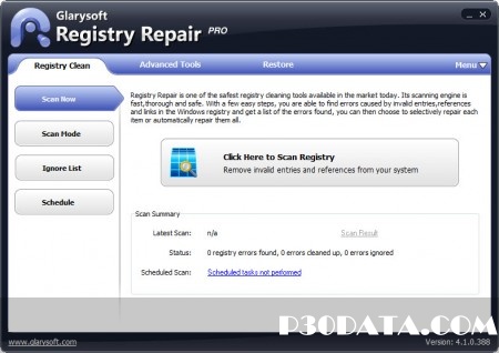 Glarysoft Registry Repair Pro v4.1.0.388 - ابزار بهینه ساز کارآیی ویندوز - رجیستری 