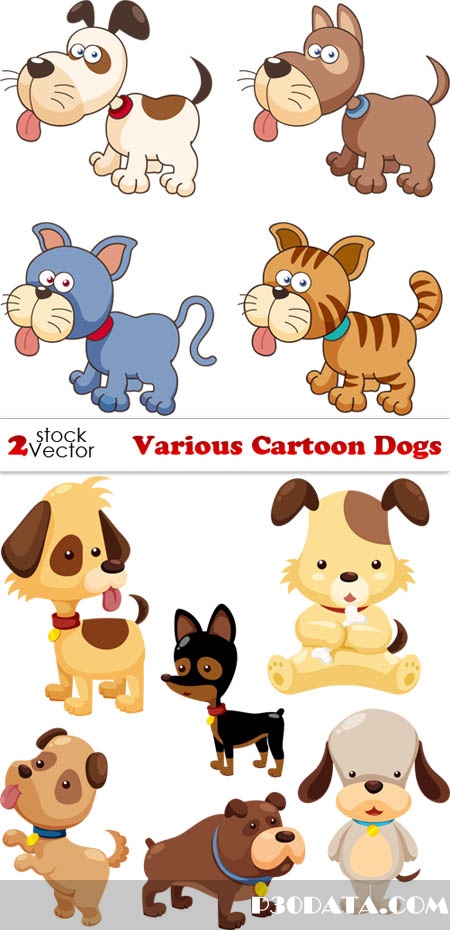 Vectors - Various Cartoon Dogs
