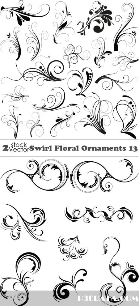 Vectors - Swirl Floral Ornaments