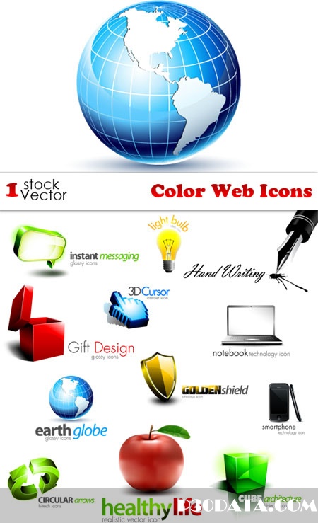 Color Web Icons Vector