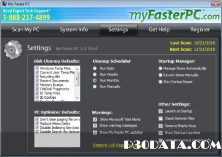 افزایش سرعت ویندوز توسط My Faster Pc v6.0 