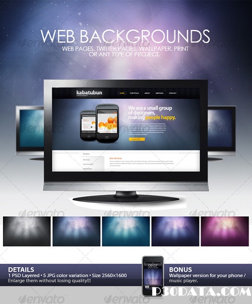 Space Web Backgrounds PSD Template