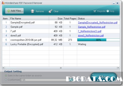 رمز گشایی فایل های PDF با Wondershare PDF Password Remover 1.5.1