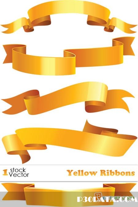 Yellow Ribbons Vector