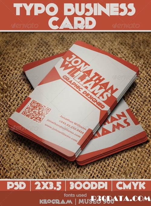 Graphicriver - Typo Business Card PSD Template
