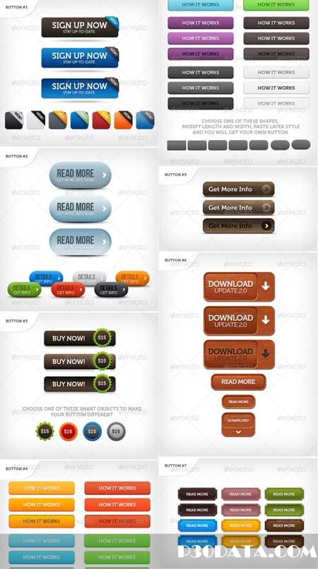 Graphicriver - Just Buttons Photoshop Template