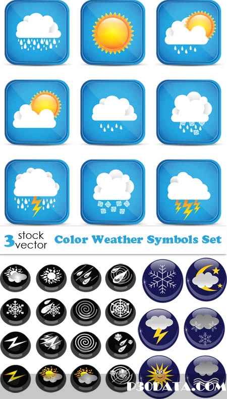 Vectors - Color Weather Symbols Set