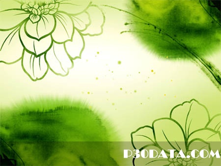 PSD - Green Flowers Template 