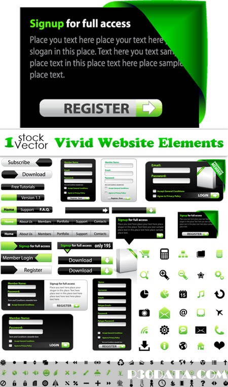 Vivid Website Elements Vector