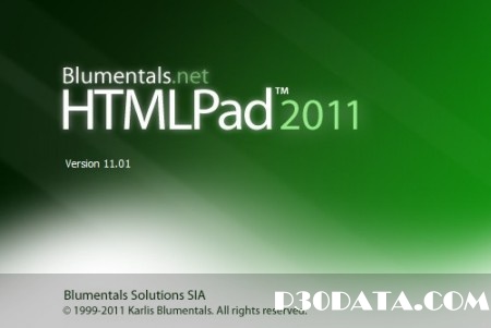 نرم افزار طراحی و ویرایش صفحات وب Blumentals HTMLPad 2011 11.2.0.129