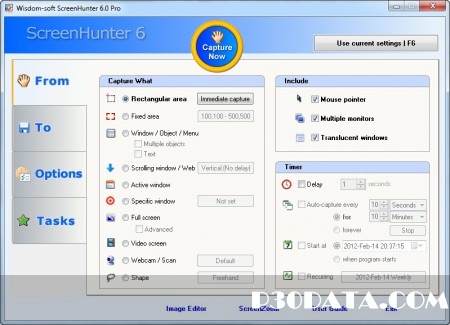تصویر برداری از صفحه نمایش با نرم افزار WisdomSoft ScreenHunter Pro 6.0.829