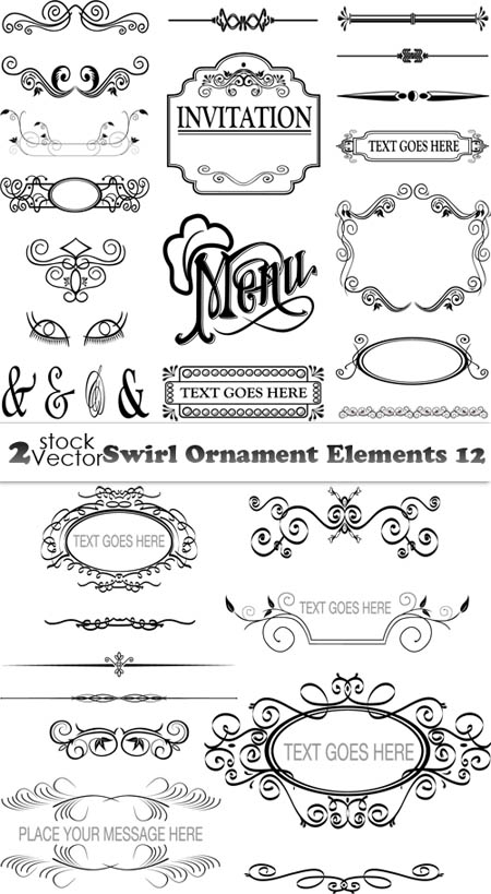 Vectors - Swirl Ornament Elements