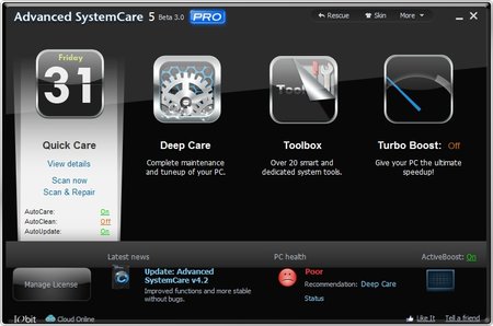 بهینه سازی حرفه ای سیستم با Advanced SystemCare Pro 5.3.0.245 Portable