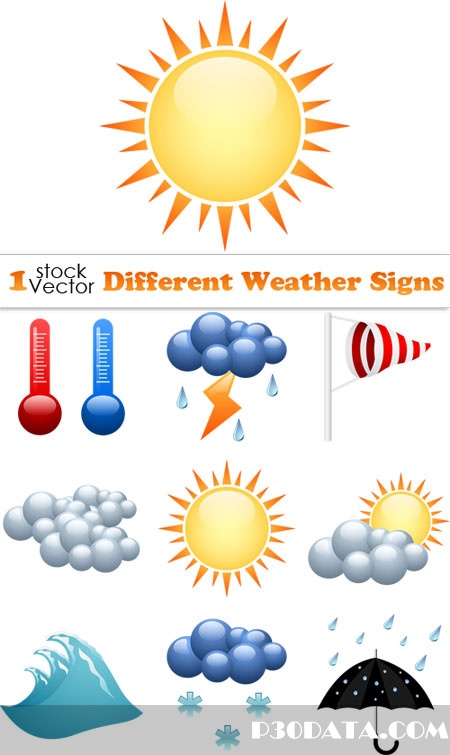 Different Weather Signs Vector