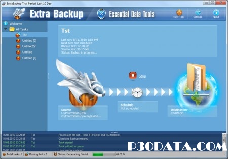 Essential Data Tools Extra Backup 1.8.929 - پشتیبان گیری اتوماتیک اطلاعات به صورت زمان بندی شده 