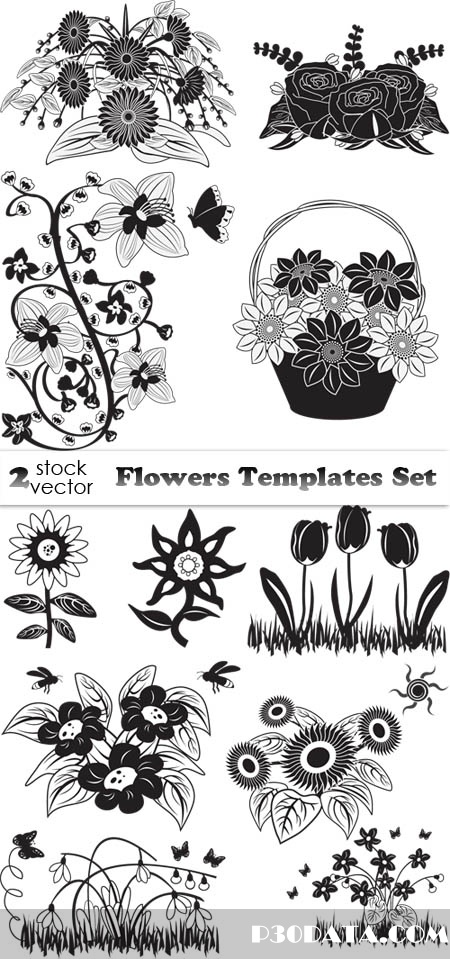 Vectors - Flowers Templates Set