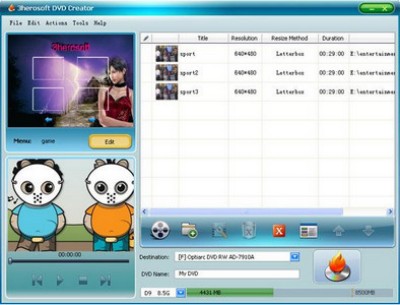 ساخت دی وی دی های مالتی مدیا با 3herosoft DVD Creator 4.0.2.0223