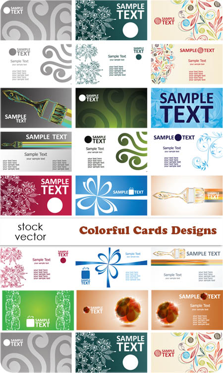 Vectors - Colorful Cards Designs