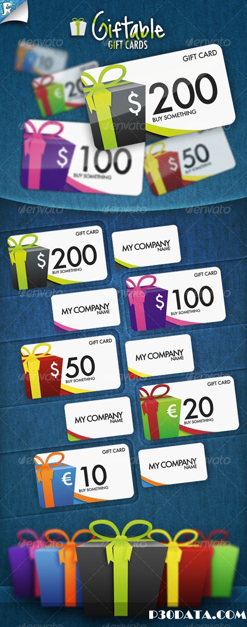 Giftable Gift Cards - It is a present PSD Template