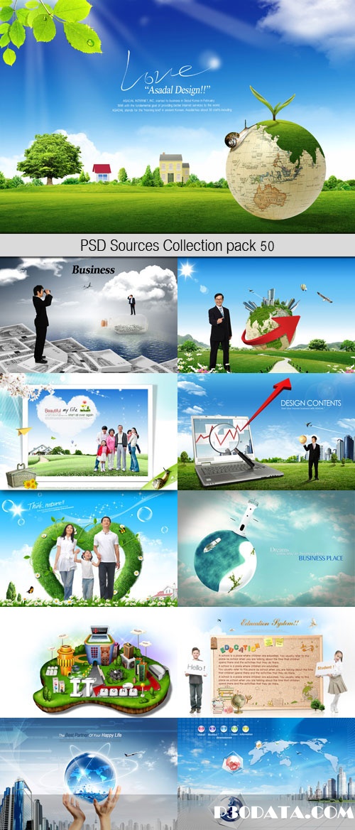 PSD Sources Nature Collection Template pack