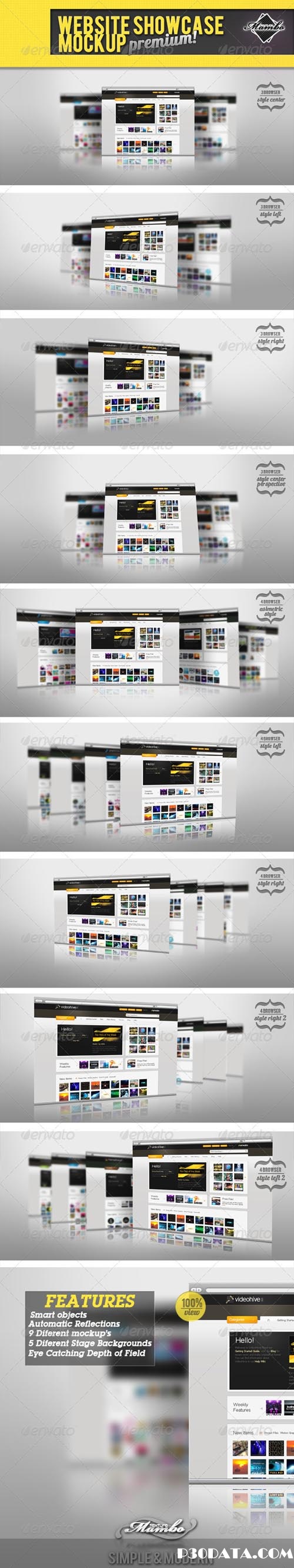 Website Showcase Mockup PSD Template