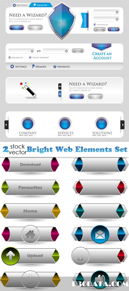 Vectors - Bright Web Elements Set