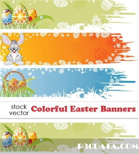 Vectors - Colorful Easter Banners