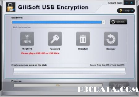 نرم افزار قفل مموری فلش و انواع حافظه پرتابل GiliSoft USB Stick Encryption 5.0