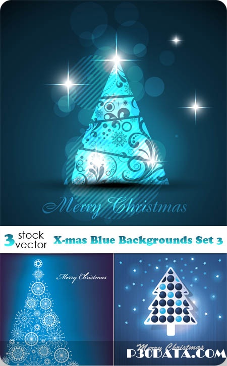 Vectors - X-mas Blue Backgrounds