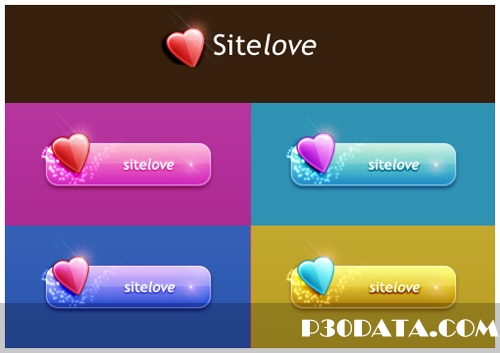 Sitelove Buttons psd for Photoshop 