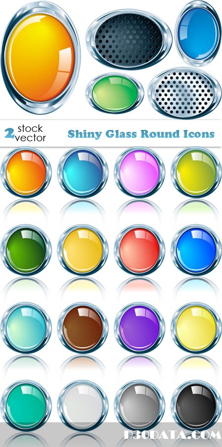 Vectors - Shiny Glass Round Icons
